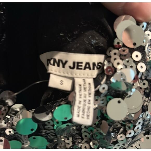 NWT $99 DKNY Silver Sequence Crop Top Size Small - Picture 5 of 7